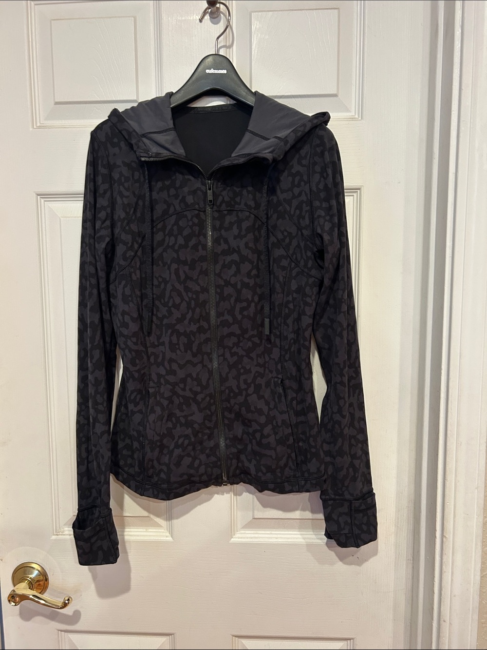 lululemon athletica Black Leopard-Print Zip Hoodie